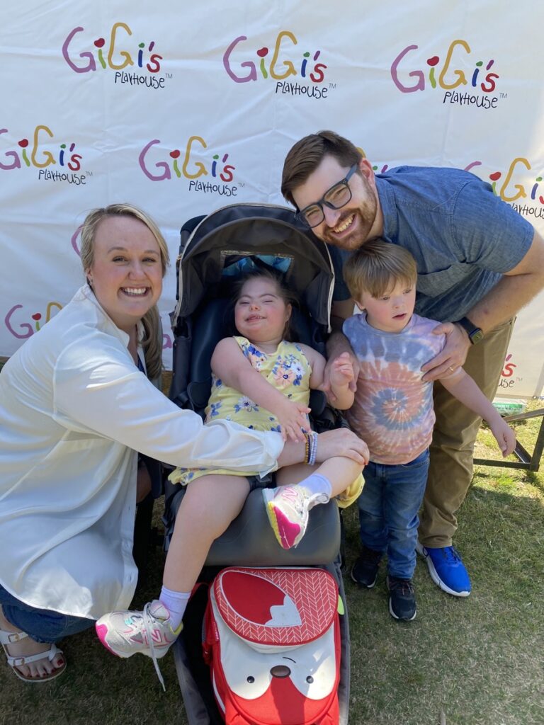 Allison with her family at the Gigi's Walk